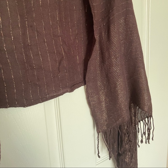 Womens Brown and Gold Extra Large Scarf 🧣 Shawl/Wrap - Picture 4 of 5